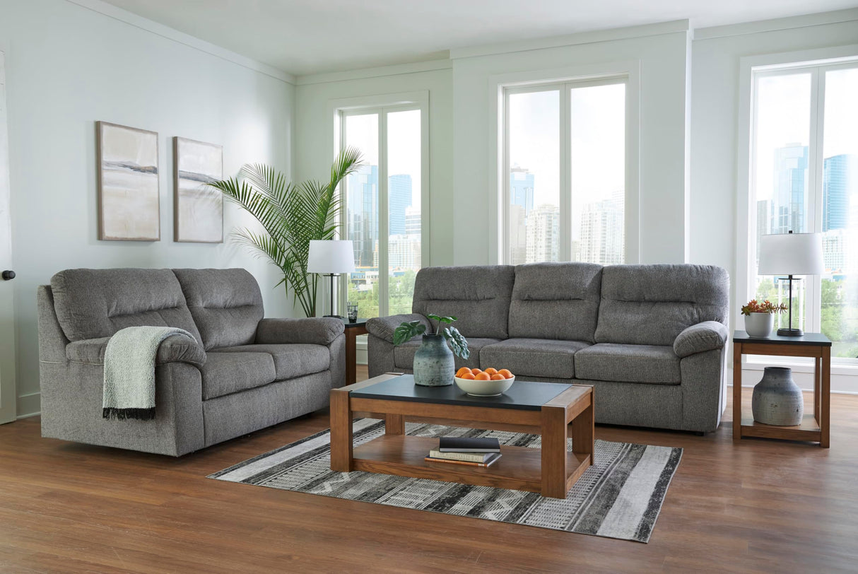 Signature Design by Ashley Bindura Contemporary Glider Loveseat with Non-skid Legs, Light Gray Signature Design by Ashley