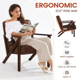 Yaheetech Accent Chair, Armchair with Strong Wood Frame, PU Leather Modern Retro Lounge Chair for Living Room/Lounge/Office/Reception Area, 2 Pieces, Dark Brown Yaheetech