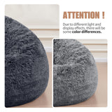 Bean Bag Chair Cover(No Filler) Soft Faux Fur Stuffed Animal Bean Bag Storage, Fluffy Plush Bean Bag Chair Cover Washable, Comfy Bean Bag Chairs for Adults Kids Teens WSOFRLAC
