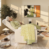 FLEXISPOT Swivel Rocker Recliner Chair for Adults, Massage Recliner Rocking Chair Nursery, 360° Swivel Nursery Glider for Living Room Bedroom, Beige (XRC2) FLEXISPOT