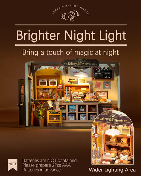 Rolife Miniature House Kit for Beginners-1:20 DIY Miniature Dollhouse Kit with LED Lights-Tiny House Crafts for Adults-Birthday Gifts Hobbies for Women and Men Rolife