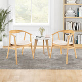 Giantex Bamboo Accent Chair - Wood Natural Boho Accent Dining Chairs with Armrest and Curved Backrest, Accent Arm Chair for Living Room, Dining Room, Small Space Giantex