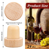 Yalikop 24 Pcs T Shaped Cork Plugs Reusable Wooden & Rubber Wine & Beer Bottle Stoppers Yalikop