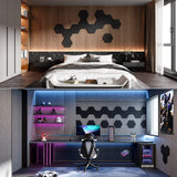 Dailycooper 22 Pack Self-adhesive Acoustic Panels 12" X 10" X 0.4" - Sound Proof Foam Panels with High Density, Fashionable Y-Lined Design, Flame Resistant, Absorb Noise and Eliminate Echoes(Black) Dailycooper