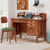 Safeplus 48" Computer Desk with 4 Storage Drawers and Hutch Wood Executive Table for PC Laptop Safeplus