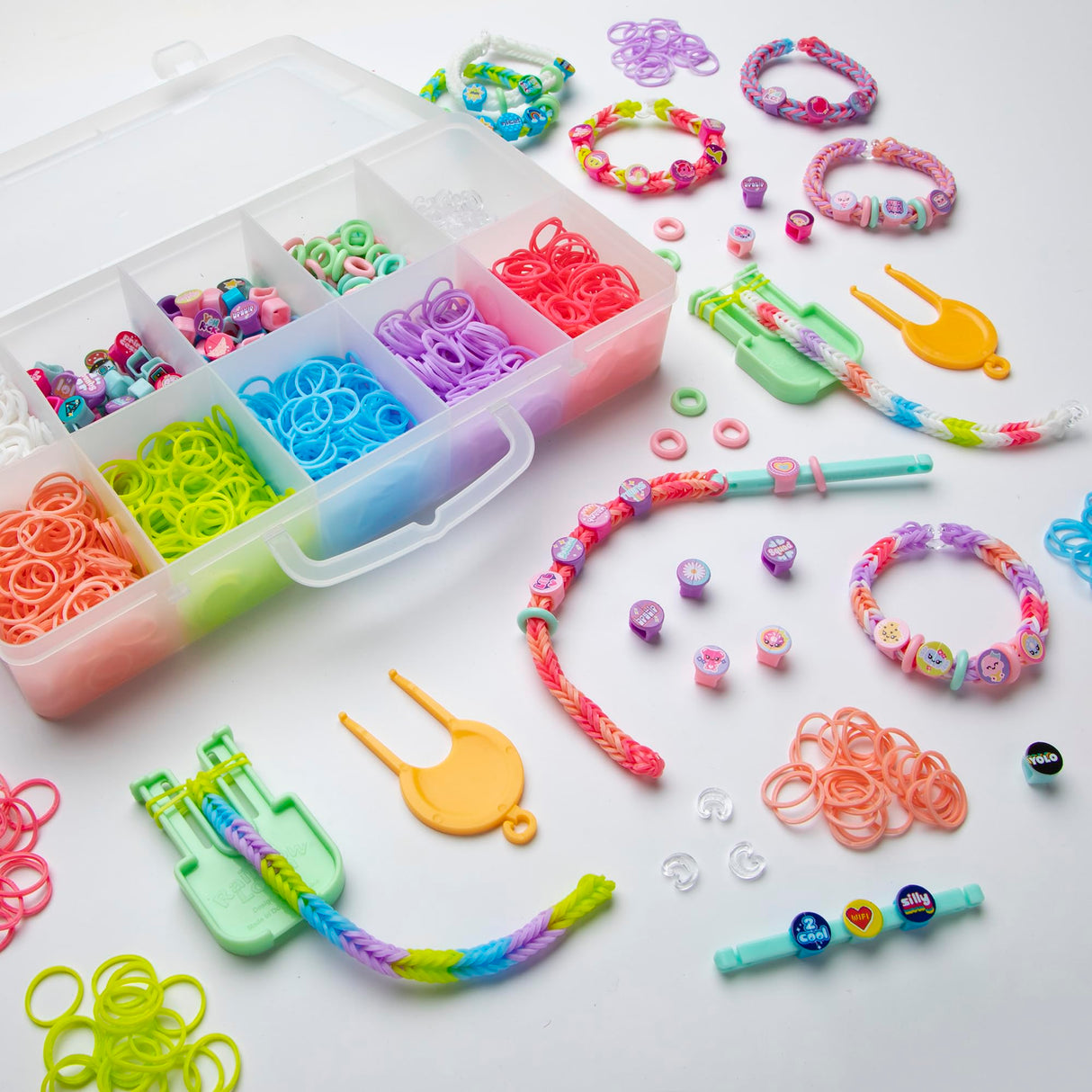 Rainbow Loom: Beadmoji Mini Combo - DIY Rubber Band & Bead Bracelet Kit - Includes 1800 Bands & 260 Beads, Design & Create, Ages 7+ Rainbow Loom