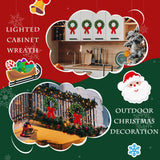 6 Pcs Lighted Outdoor Christmas Wreaths 15 Inch Cordless Pre-Lit Christmas Wreaths with Red Bow Battery Operated LED Xmas Wreath Ornaments for Windows Cabinets Outside Porch Decorations Classic Simihiran