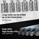 S&F STEAD & FAST Annular Cutter Set, 2 inch Depth of Cut, 7/8, 1-1/8, 1-1/4, 1-1/2, 1-3/4, 2" Cutting Diameter, 3/4 Weldon Shank, Mag Drill Bits Kit for Magnetic Drill Press S&F STEAD & FAST