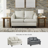 Signature Design by Ashley Genoa Modern Leather Match Loveseat, White Signature Design by Ashley