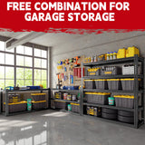 Lauxery 78” H x 55”W x 24”D Metal Garage Shelving, Adjustable 5 - Tier Basement Shelving, Easy Assembly, Large Size Heavy Duty Storage Rack for Garage, Basement & Workshop Lauxery