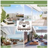 ASJMR Patio Furniture Set,15 Pieces Modern Outdoor Conversation Set w/43in Gas Fire Pit Table, Outdoor Metal Sectional Sofa with 55000 BTU Propane Fire Pit ASJMR