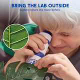 Klever Kits Microscope Explorer Set for Kids, 2 in 1 Science Experiment Toy with Portable Microscope and 12 Specimen Slides, 60X-180X, Educational Toys for Kids Aged 5+ Klever Kits