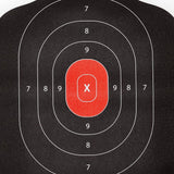 Juvale 50 Pack Paper Shooting Targets for Range, Bulk for Hunting, Silhouette with Red Bullseye (14x22 in) Juvale