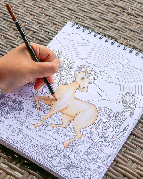 ColorIt Colorful Unicorns Adult Coloring Book - 50 Single-Sided Pages, Thick Smooth Paper, Lay Flat Hardback Covers, Spiral Bound, USA Printed, Hand Drawn Unicorn Coloring Pages ColorIt