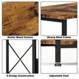 YGEOMER TV Stand Entertainment Center for 65 Inch TV with Power Outlets TV Console Table with Metal Frame Storage Shelves and Fabric Drawers for Living Room, Bedroom 63" Rustic Brown YGEOMER