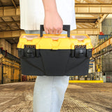 Torin 15.5" Plastic Storage Tool Box with Removable Tray,Small Toolbox Organizer With Screw Box, Black/Yellow ATRJH-3015T Torin