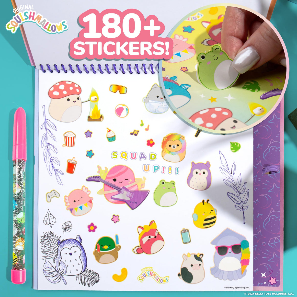 Squishmallows Original Sketchbook, Over 20 Stationery Supplies, Features Scrapbook Stickers, Cam the Cat Fidget Toy, Drawing Paper, Great Kids Craft, Coloring Books for Kids Ages 4-8 Squishmallows