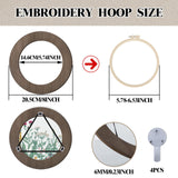 Weysat 4 Pcs 6 Inch Wood Embroidery Hoop Frame Round Wooden Embroidery Wood Display Frame Circle for Finished Cross Stitch Hoop DIY Art Craft Sewing Ornaments Weysat