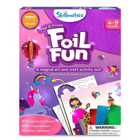 Skillmatics Foil Fun - Unicorns & Princesses, No Mess Art for Kids, Craft Kits & Supplies, DIY Creative Activity, Travel Toys, Gifts for Ages 4, 5, 6, 7, 8, 9 Skillmatics