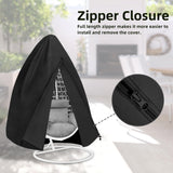 Easy-Going Patio Egg Chair Cover, UV Resistant Waterproof Swing Hanging Egg Chair Cover with Zipper, Outdoor Wicker Single Seat Egg Chair Cover, Black Easy-Going