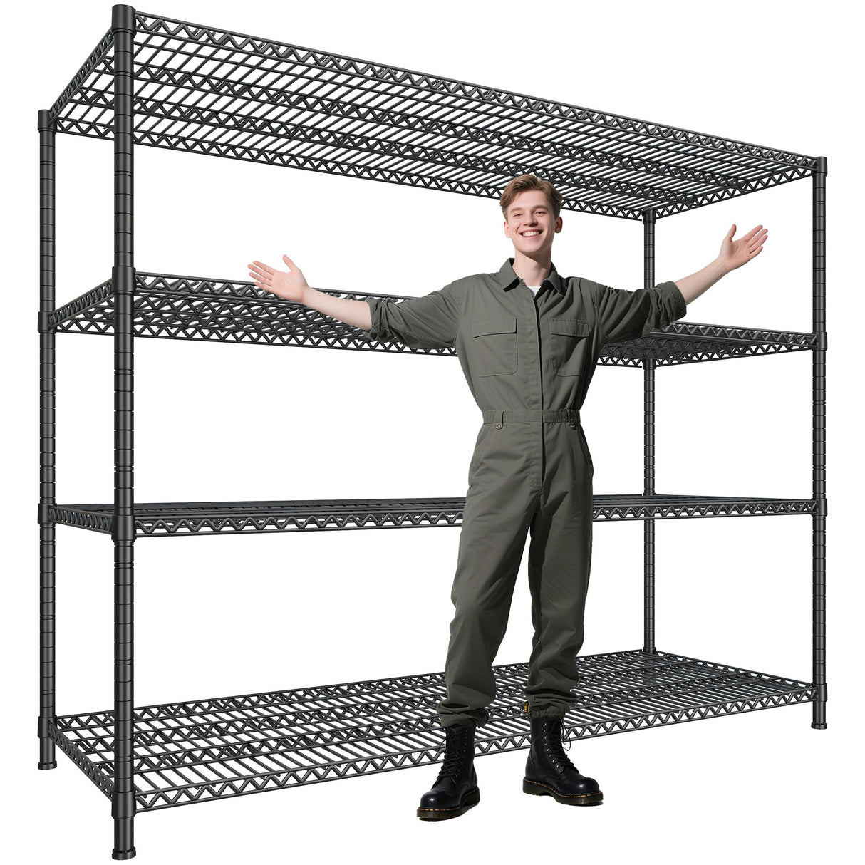 DurayLoly 68.1"W Storage Shelves 2500LBS Wire Shelving Unit, Garage Shelving Heavy Duty, Adjustable Metal Shelves for Garage, Pantry, Kitchen, Basement, Warehouse, Business 68.1"W x 20.9"D x 70.9"H DurayLoly