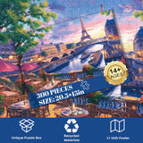 300 Piece Puzzle for Adults-Blooming Paris | Recycled Cardboar Jigsaw Puzzles 300 Pieces | Challenging Family Activity Great Gift Idea for Family Friends | Difficult Puzzles Size 20.5X 15 inches Edsjegn