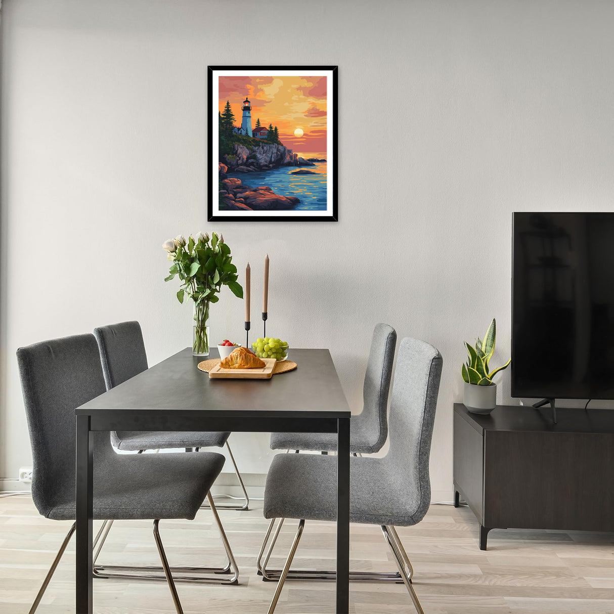 ARNLRDYA Paint by Number Kits Lighthouse at Sunset, Acadia National Park Paint by Numbers for Adults, Ocean Scenes Coastal DIY Acrylic Painting for Gift Home Decor(16×20inches, Unframe) ARNLRDYA