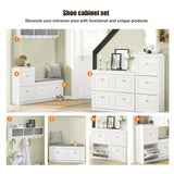 Haotian White Shoe Cabinet with 4 Flip Drawers, Large Freestanding Shoe Rack, Modern Shoe Organizer for Entryway, Hallway, Entance FSR79-W Haotian