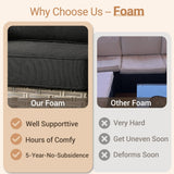 HOOOWOOO 3 Pieces Outdoor Patio Sectional Sets with 2 Single Arm End Corner Chairs and an LED Table,Black HOOOWOOO