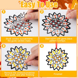 Gersoniel 36 Sets Fall Thanksgiving Window Art Suncatcher Kits Fall Gem Art Kit Diamond Painting Crafts Autumn Gemstone Sun Catcher Gem Craft for Autumn Thanksgiving Harvest Party Favors Gift Gersoniel