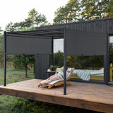 Pergola, 10×10 Outdoor Pergola w/Heavy Duty Aluminum Frame and Retractabble Sun Shade Canopy Shelter for Backyard Deck, Grey gaildon