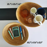 amololo Large 14inch Oval Rattan Fruit Serving Basket,Wicker High Wall Fruit Vegetable Serving Basket Bowl,Large Rattan Dining Table Bowl for Various Things,Bread,Snack,Odds and Ends,Natural Brown amololo