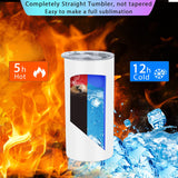 Wzaytia 15 Oz Sublimation Tumblers Blank (8 Pack), Skinny Straight Kids Sublimation Tumblers Bulk, Individually Gift Boxed, White Tumblers Sublimation Wzaytia