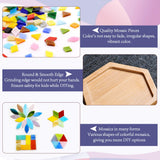 Nuyoach Diy Mosaic Craft Kit For Adults,Stained Glass Kits Mosaics Tiles For Crafts With Large Wooden Coaster Making Materials Package,Mosaic Ceramic Bulk Supplies For Women Kids Beginners Decor Gifts Nuyoach