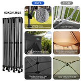 COBIZI 10x30 Heavy Duty Pop up Canopy with 8 sidewalls Stable Wedding Outdoor Tents for Parties Canopy Pop Up Party Tent UPF 50+ Waterproof Commercial Gazebo with Roller Bag, Black(Windproof Upgraded) COBIZI