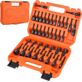 FTIHTRY 39Pcs Magnetic Nut Driver Set for Impact Drill, Metric & SAE Magnetic Impact Drill Driver Bit, 1/4" Hex Shank, Fully Magnetic Hex Nut Driver Drill Bit Master Kit FTIHTRY