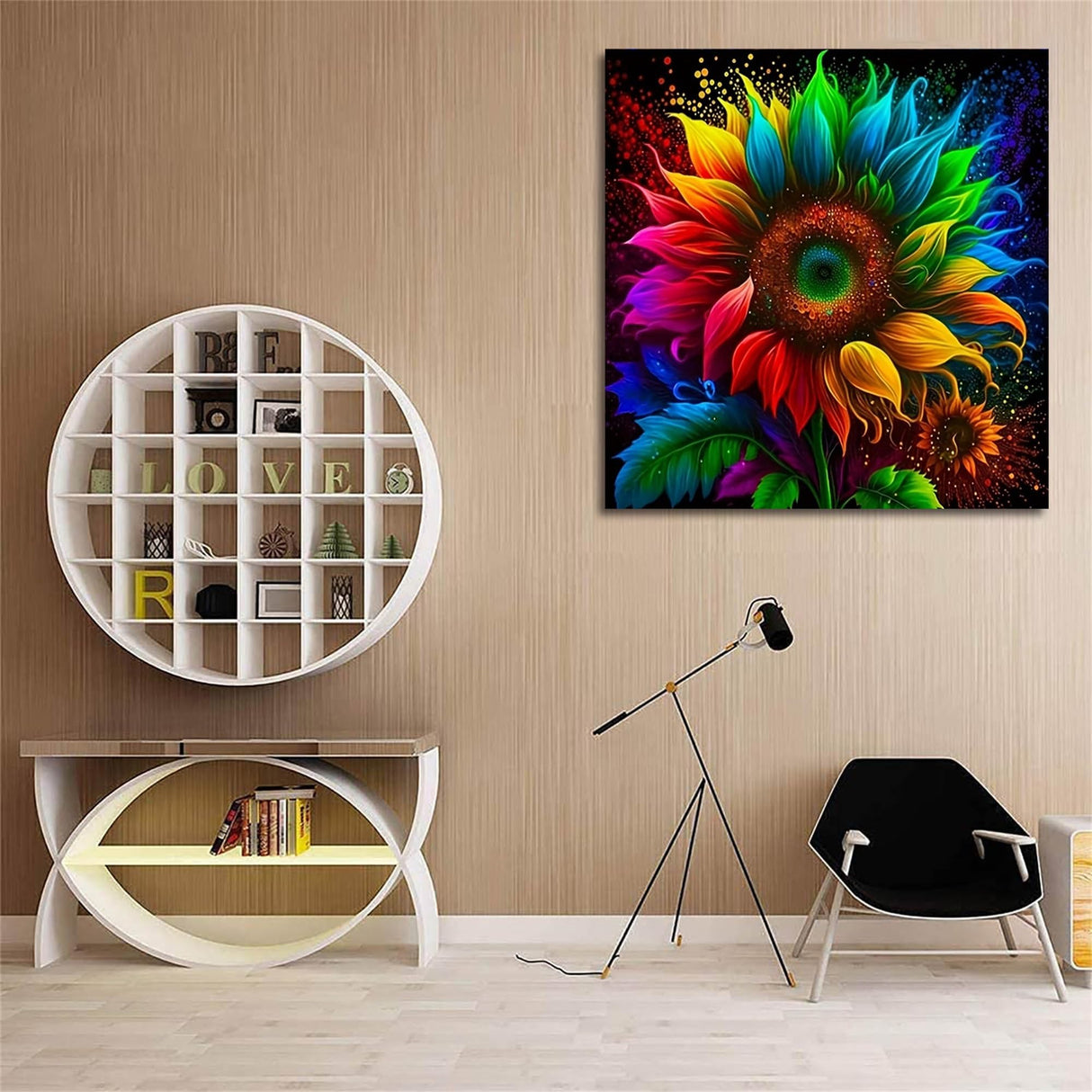 Hestarcul DIY Diamond Art Kits for Adults,5D Diamond Painting Kit for Beginner,Full Round Gem Art Paint by Diamond for Home Wall Decor,Gift for Girl. (Sunflower) Hestarcul