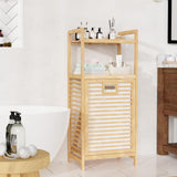 Lkeiyay Laundry Hamper Tilt-Out Laundry Linen Hamper Bamboo, 2 storage shelves and Removable Lining for Bedroom,Laundry Room,bathroom storage cabinet Lkeiyay