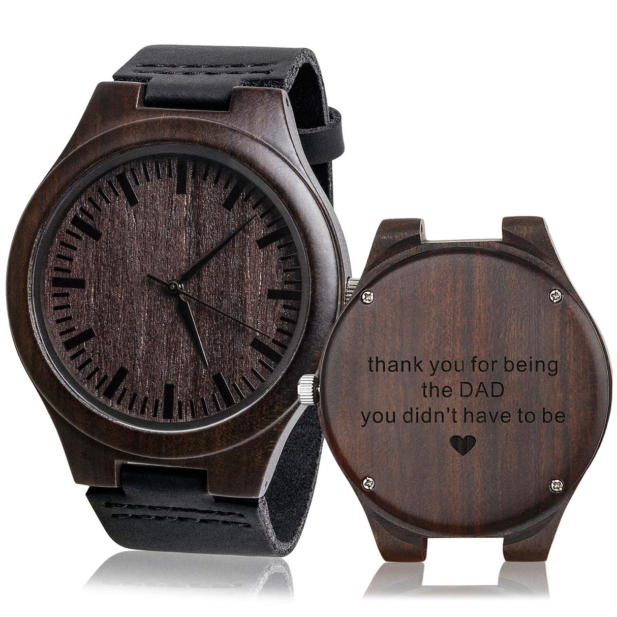 KOSTING Personalized Men’s Engraved Wood Watches Customized Natural Handmade Wooden Wrist Watch Analog Japanese Quartz Movement Stylish Classic Unique KOSTING