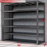 PMKES 60" Wide Heavy Duty Garage Shelving, 6 Tier Garage Storage Shelves, 3200 LBS Adjustable Industrial Shelving Unit, Commercial Metal Shelf Rack for Warehouse, Pantry, School, Shop PMKES