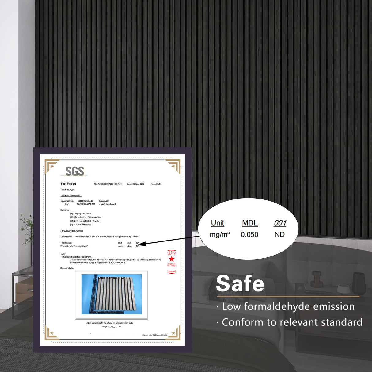 eazart Acoustic Wood Veneer Slat Wall Panels for Interior Wall and Ceilings Decor | Sound-Absorbing Felt Board | 3D Sound Proof Decorative Panels | 94.49” x 23.62” Each Box | 2 Pack | Natural Black eazart