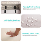 Muphyers 12-Piece Outdoor Patio Furniture Set Wicker Sectional Sofa Set, Patio Conversation Set with Thickened Cushions & Coffee Table for Garden, Backyard, Poolside, Sand Muphyers