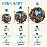 masseruon Wooden Puzzles for Adults-Moonlight Owl, Unique Shaped Jigsaw Puzzles for Adult(M, 190pieces, 11.4x11.4in), Beautiful Animal Shaped Wood Puzzles, Christmas Family Game Birthday Gift masseruon