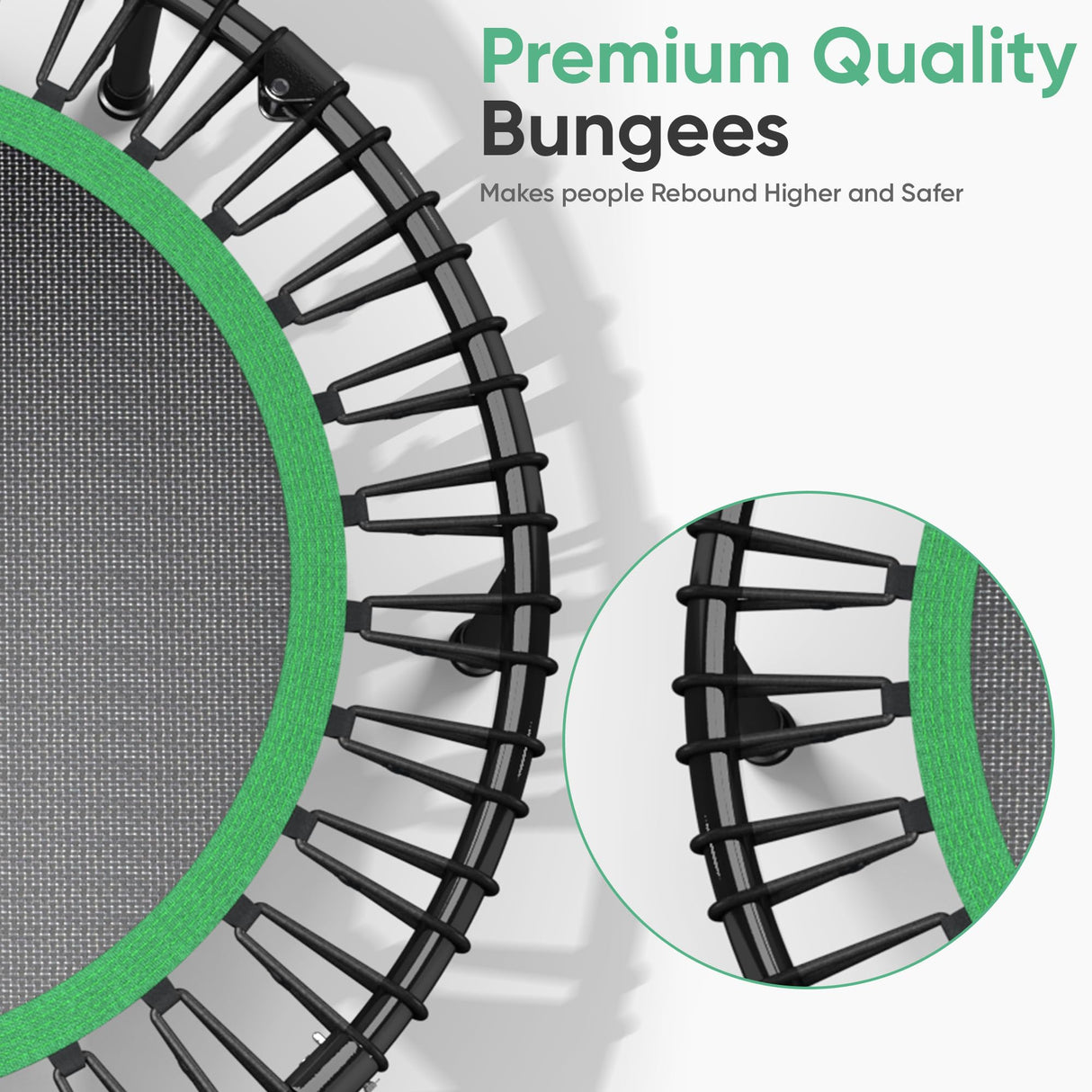 HYD-Parts 40" Foldable Fitness Trampoline for Adults with 32 Bungee Cords 450lbs, Portable Exercise Mini Trampoline, Small Rebounder Indoor/Outdoor, Quiet Workout Equipment HYD-Parts