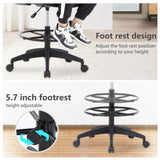 PayLessHere Drafting Chair Computer Standing Desk Chair Tall Office Chair with Lumbar Support Adjustable Foot Ring for Mesh Ergonomic Mid-Back Desk Chair (Black) PayLessHere
