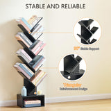 Tajsoon 9-Tier Black Tree Bookshelf with Drawer – Modern Home Storage Solution Tajsoon