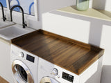 OfficeSimpli Washer Dryer Countertop, Made in USA, Non-Slip Pads, Laundry Room Wood Topper, Washer Dryer Cover for Top, Laundry Guard, Laundry Countertop (California Walnut, Standard (27.5" x 54")) OfficeSimpliUS