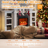 70" Electric Fireplace with Mantel, Fireplace TV Stand for TVs Up to 80 Inch, Modern Entertainment Center with Storage, Realistic Stacked Stone Surround with Remote Control for Living Room, Bedroom LGHM