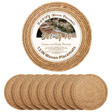 13 in Round Woven Placemats Plate Chargers Set of 10, Boho Farmhouse Rustic Woven Place Mats for Dining Table Decor, Rattan Wicker Table Mats Jute Braided Chargers for Dinner Plates BAVIFY