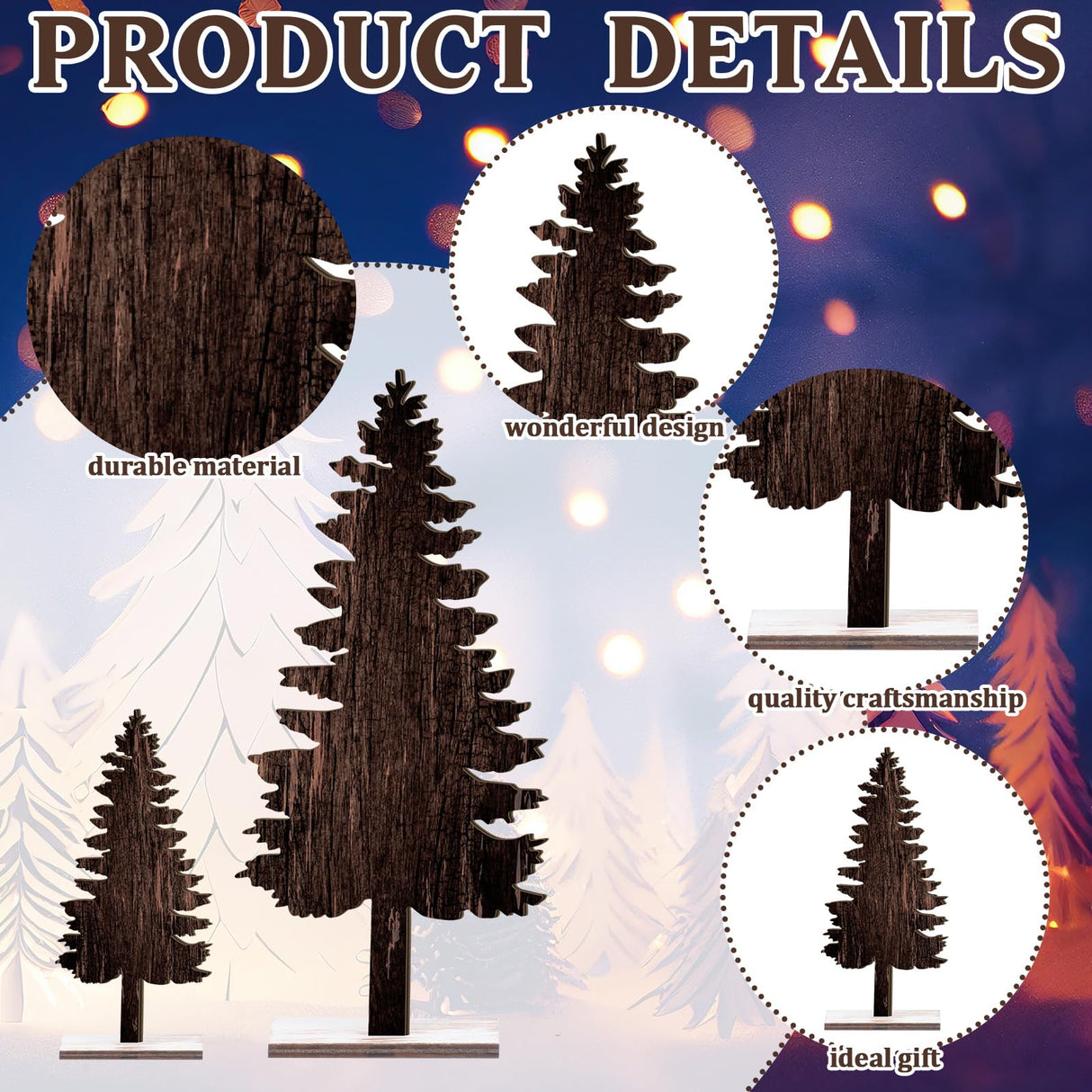 Barydat Table Decorations Artificial Decorations Wooden Centerpiece Decor for Home Table (Christmas Tree) Barydat